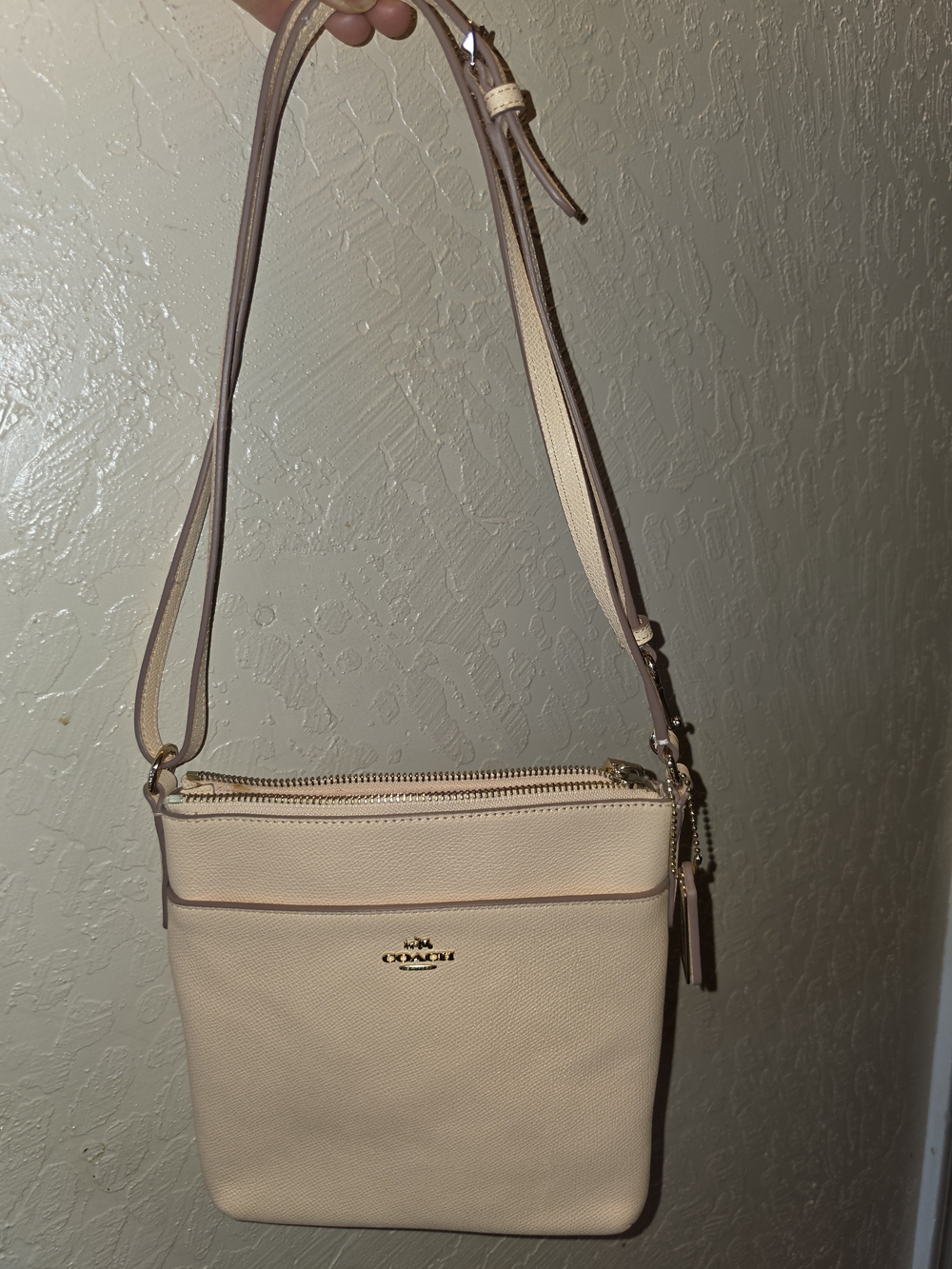 Coach Pebble Leather Crossbody Bag in Blush
